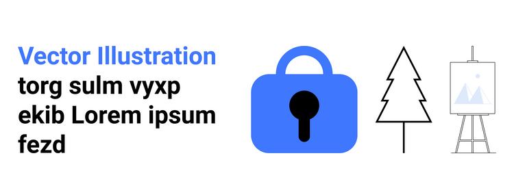 data security and creative design with lock vector image