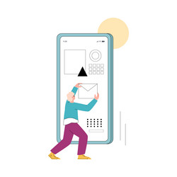 designer creates mobile application interface vector image