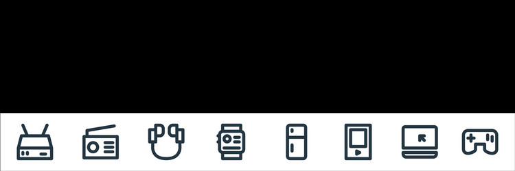 electronics line icons linear set quality vector image