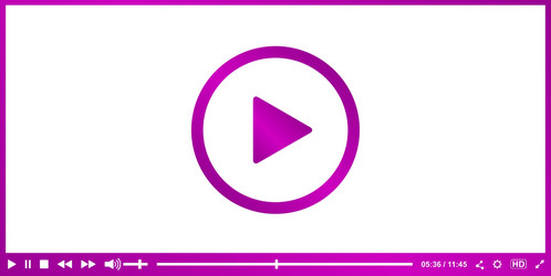 flat clean video player for web vector image
