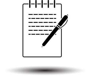 notebook with pen icon vector image