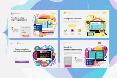 one page website kit for webdesign and developing vector image