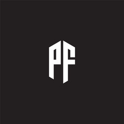 pf logo monogram with hexagon shape style design vector image