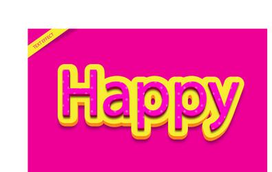 script pink and yellow 3d text effect or font vector image