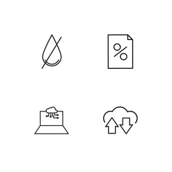 web linear icons set simple outline vector image