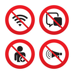 wifi and chat bubbles add user megaphone vector image