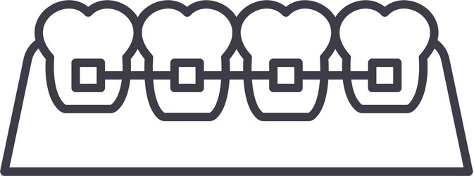 Dantist braces line icon concept Royalty Free Vector Image