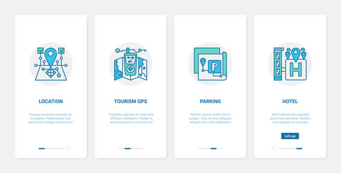 gps navigation service line technology ux ui vector image