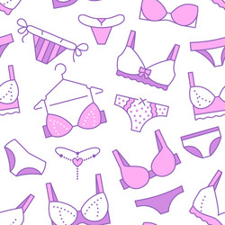 lingerie seamless pattern with flat line icons vector image