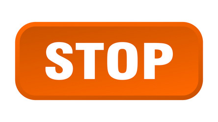 stop button square 3d push vector image