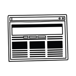 clean black and white of a website browser window vector image