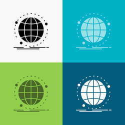 data global internet network web icon over vector image