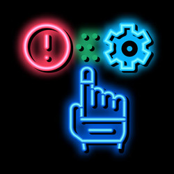 error in automated settings neon glow icon vector image
