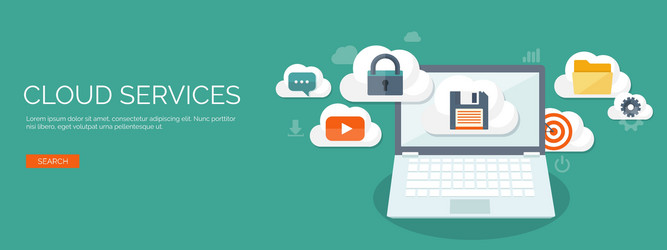 flat cloud computing vector image