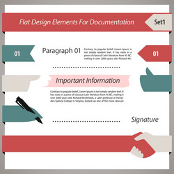 Flat design elements for documentation set1 vector