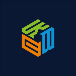 KBC Initial Logo Concept - Hexagonal Shape vector image
