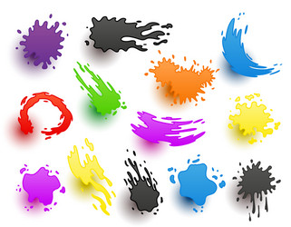 Paint blots splashes set for design use colorful vector