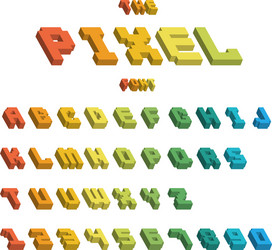pixel retro font video computer game design 8 bit vector image