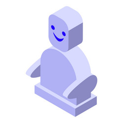 smiling chatbot icon isometric style vector image
