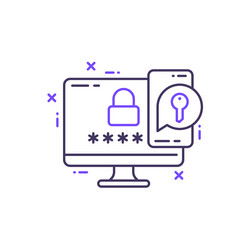 two factor authentication line icon vector image
