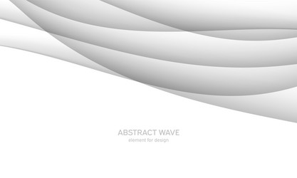 abstract white background with smooth gray lines vector image