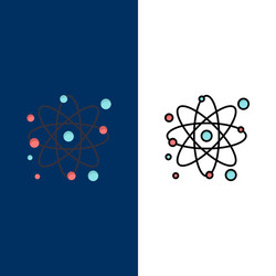 atom particle molecule physics icons flat vector