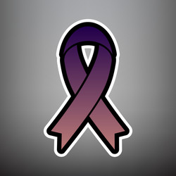 black awareness ribbon sign violet Vector Image