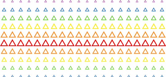 contour triangle shape halftone spectral pattern vector image