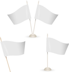 Flag Mock-Up - White Flag on Transparent Backgroun vector image