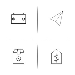 internet of things simple linear icons set vector image
