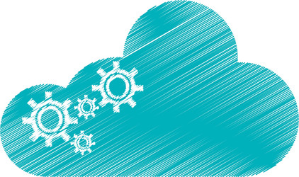 Isolated cloud computing design vector