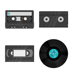 isolated object of device and player logo vector image