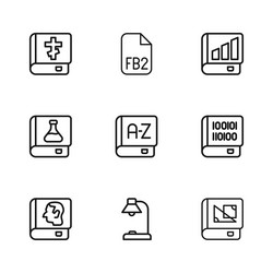 set line table lamp books about programming vector image