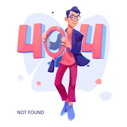 error 404 page not found concept with cartoon man vector