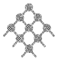 grid dots fractal icon composition of self icons vector image