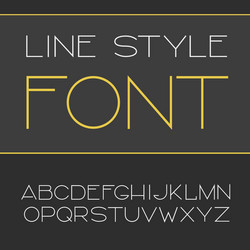 Linear font - simple and minimalistic vector