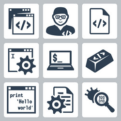 programming and software development icons set vector