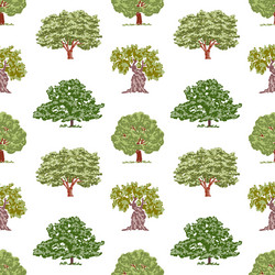 seamless background sketches various deciduous vector image