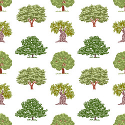 Seamless background sketches various deciduous vector