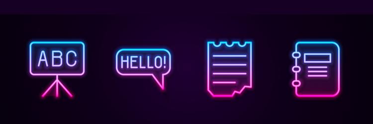 set line chalkboard hello in different languages vector image