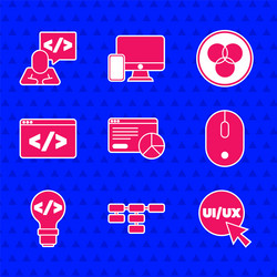 set website statistic site map ui or ux design vector image