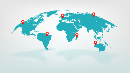 World Map with Pointers vector image