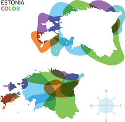 Abstract color map of estonia vector