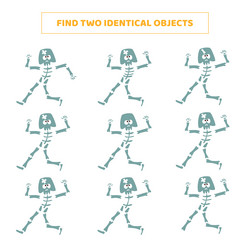 find two identical objects matching game for kids vector image