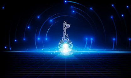 Abstract key door open light out technology vector