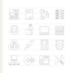 Computer Server Icons Set vector image