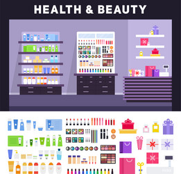 Cosmetic Store Shelf Display vector image