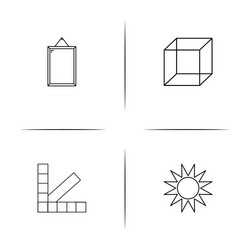 Creative process and design simple linear icons vector