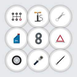 flat workshop set of spanner warning ratchet vector image