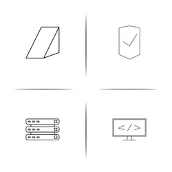 internet security simple linear icons set vector image